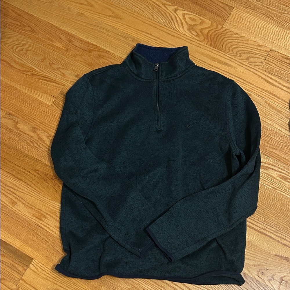 Nautica Men's Deep Green Zip-Up Sweater
